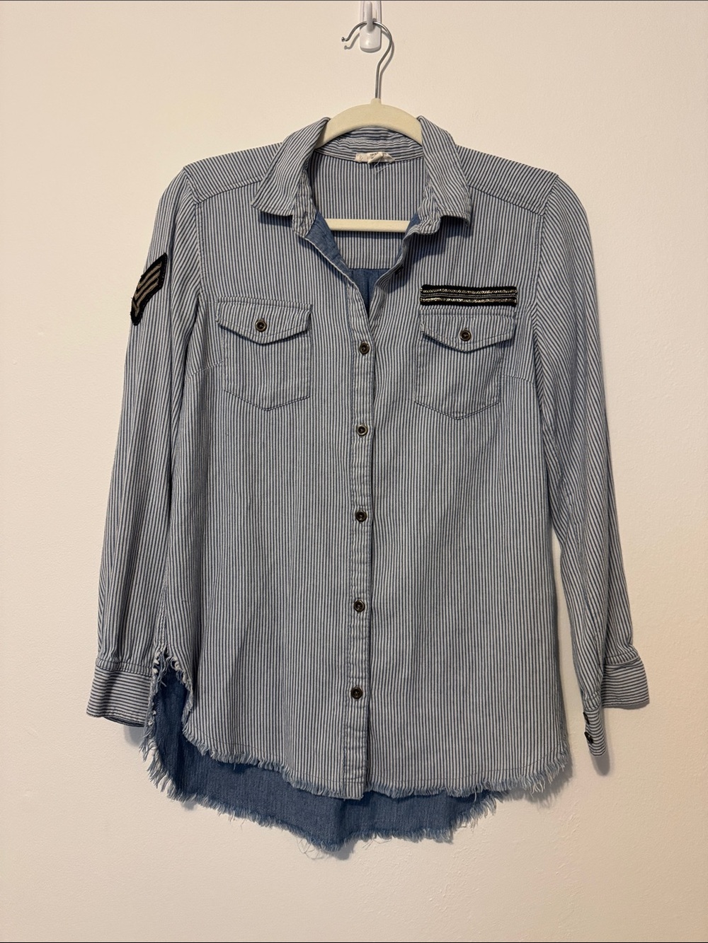 Tribal Jeans Striped Button Down Shirt